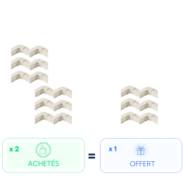 2 + 1 OFFERT - Angle plat 110x75mm Ivoire (1 carton = 6 pcs)
